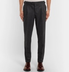 Thom Sweeney - Brook Slim-Fit Pleated Mélange Wool Trousers - Men - Charcoal