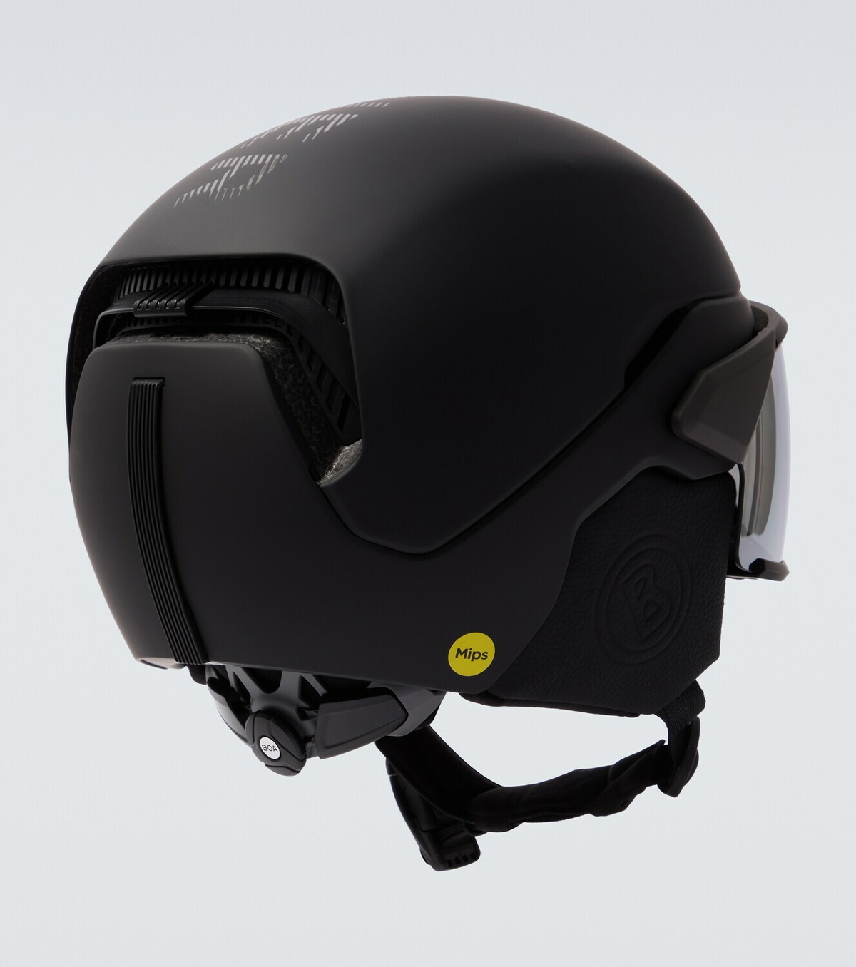 Bogner Leather-trimmed ski helmet