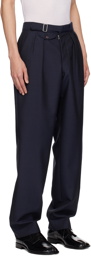 Maison Margiela Navy Pleated Trousers