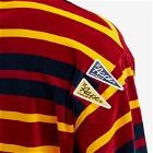Men's AAPE Stripe Polo Shirt Sweat in Burgundy (Yellow)