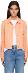 MSGM Orange Embroidered Denim Jacket