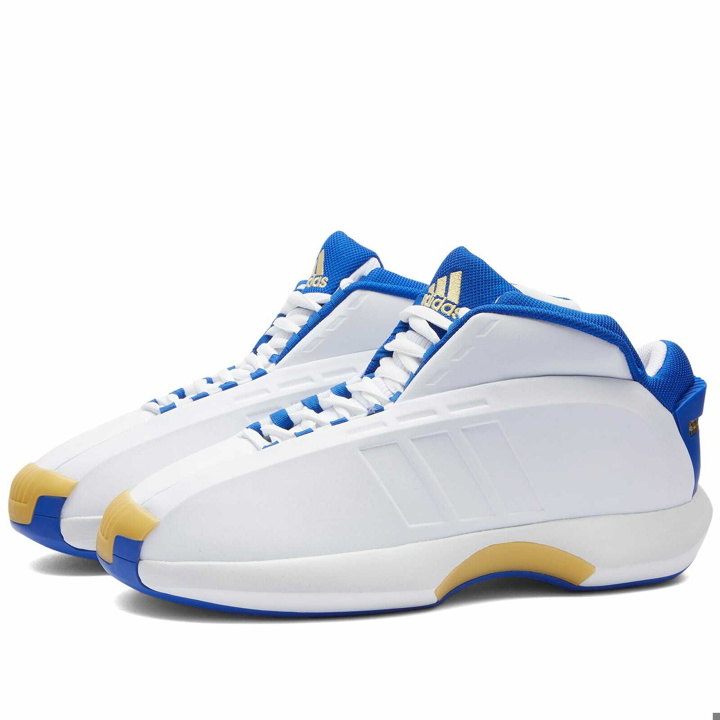 Photo: Adidas Men's Crazy 1 Sneakers in Ftwr White/Bold Blue/Matte Gold