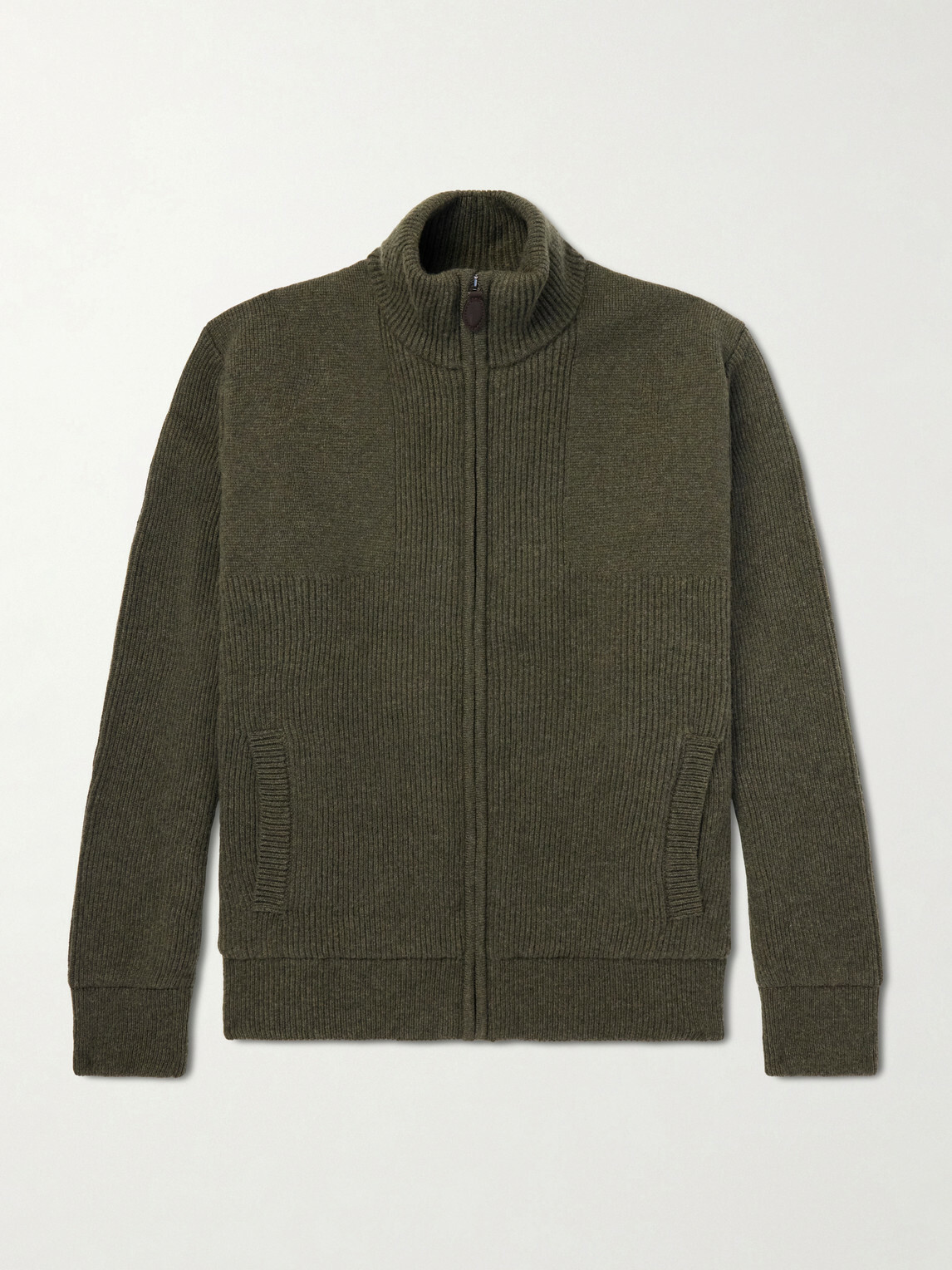 Purdey - Orkney Ribbed-Knit Wool Zip-Up Cardigan - Green