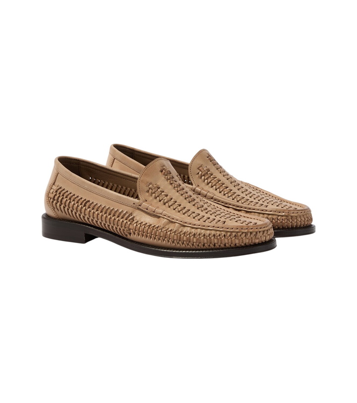 Photo: Brunello Cucinelli Woven leather loafers