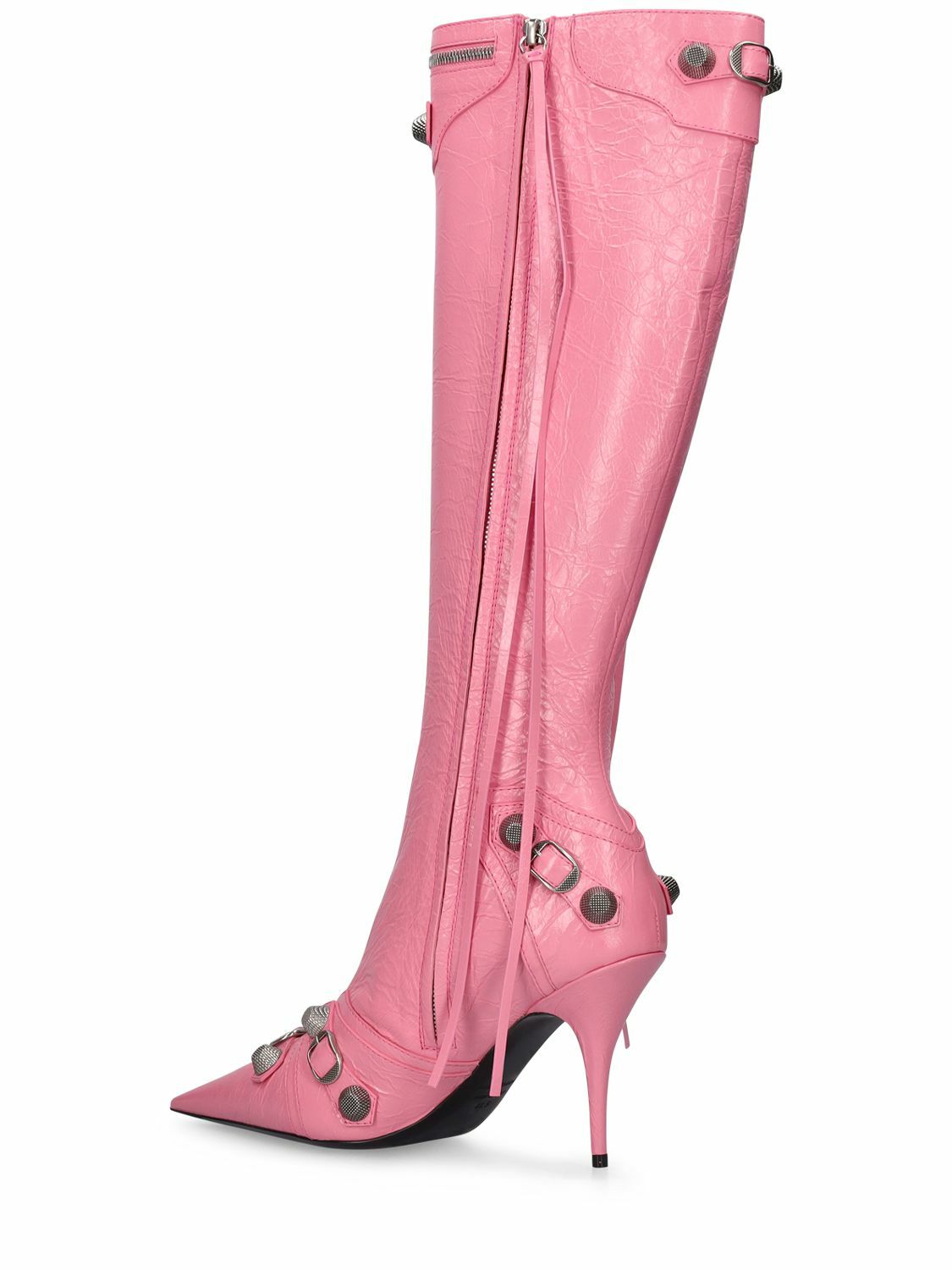 BALENCIAGA - 90mm Cagole Leather Tall Boots