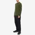 Stone Island Men's Soft Cotton Wool Patch Detail Crew Knit in Olive