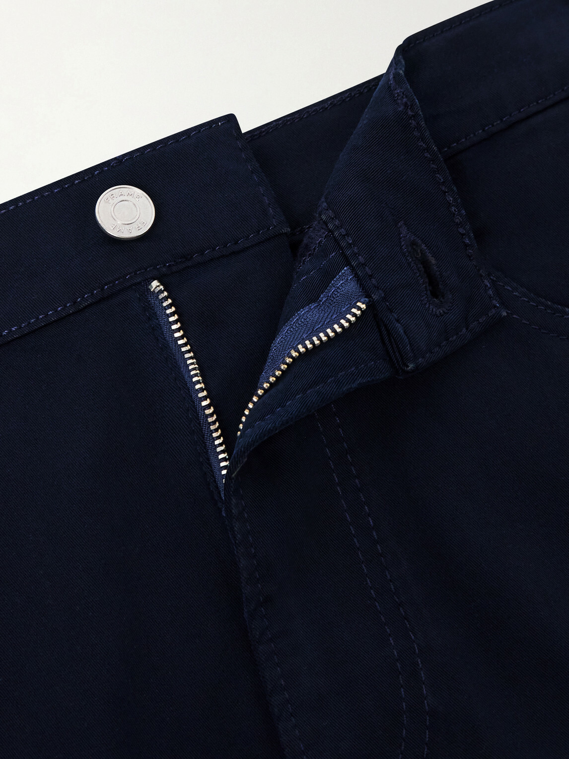FRAME - Straight-Leg Twill Trousers - Blue