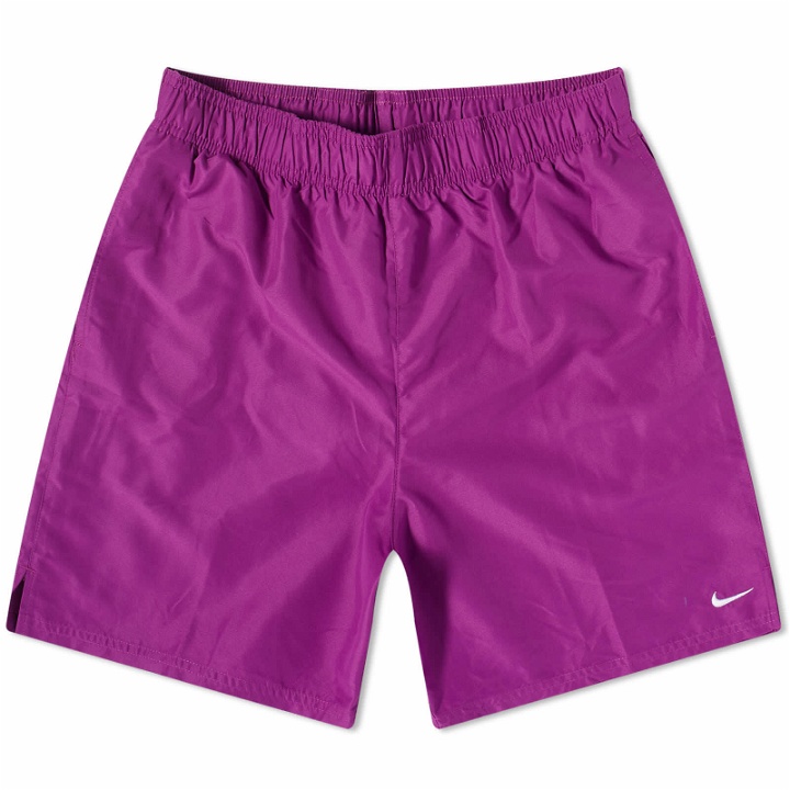 Photo: Nike Swim Men's Essential 7" Volley Short in Bold Berry