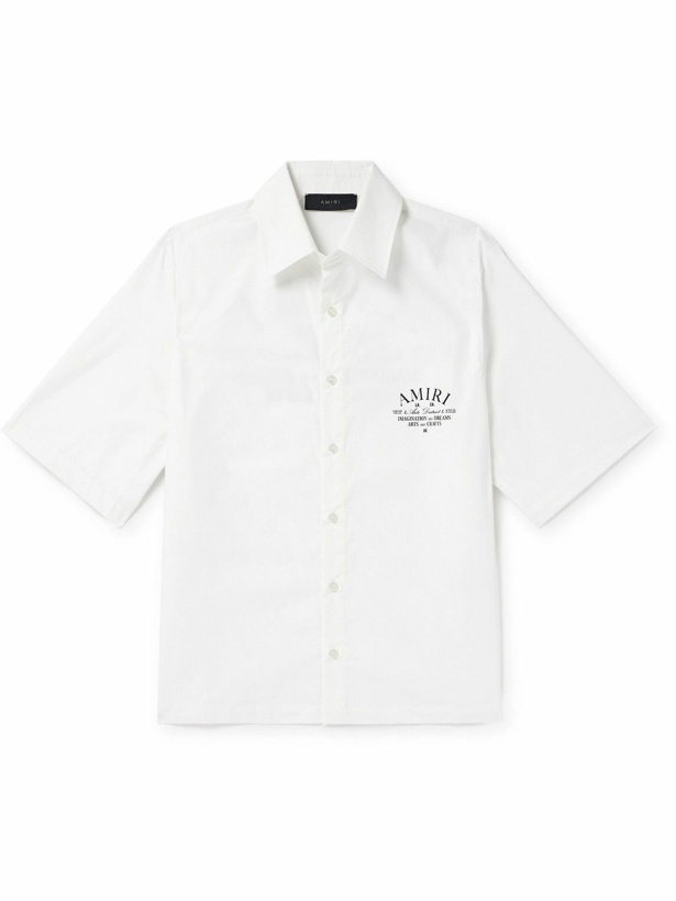Photo: AMIRI - Logo-Print Cotton-Poplin Shirt - White