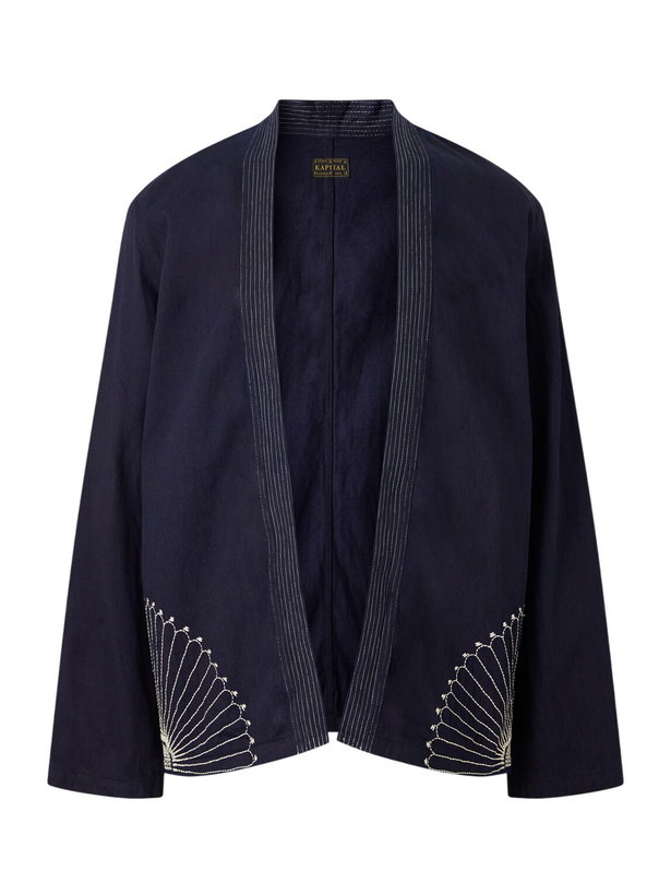 Photo: KAPITAL - Kakashi Embroidered Cotton-Twill Overshirt - Blue