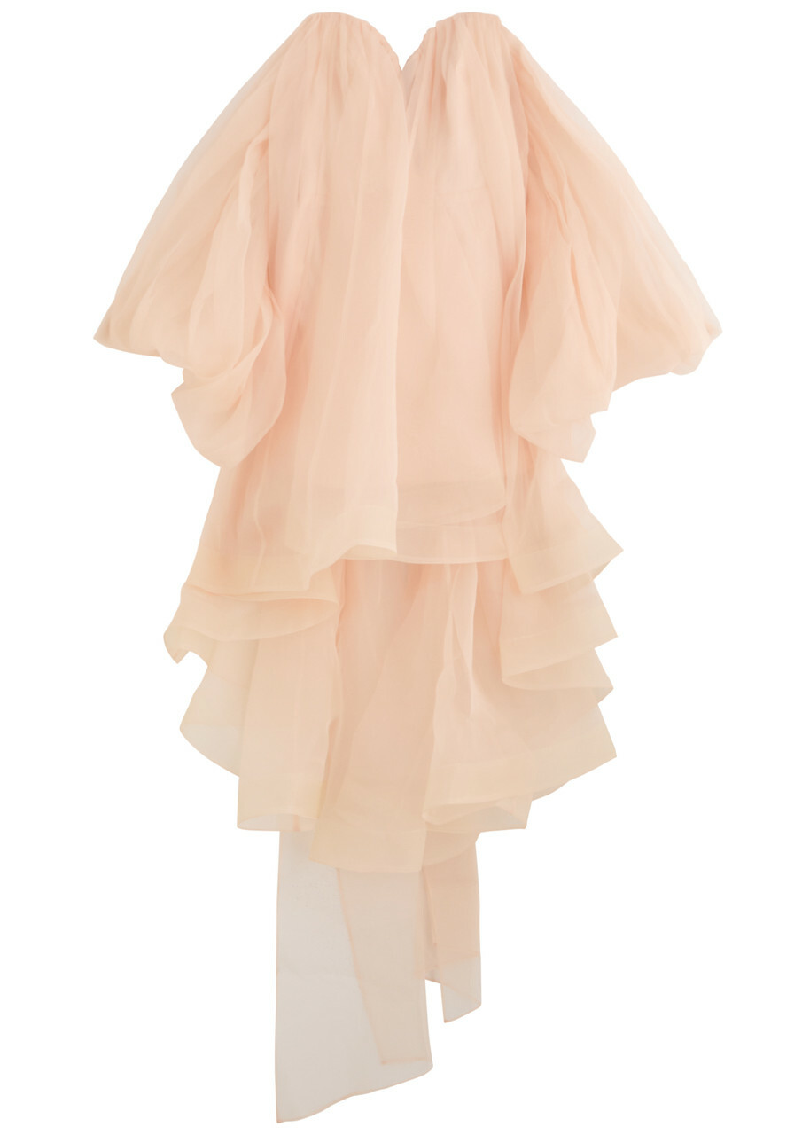 【Zimmermann】Crush ruffled silk organza maxi dress Black Crush embellished ruffled silk-organza gown