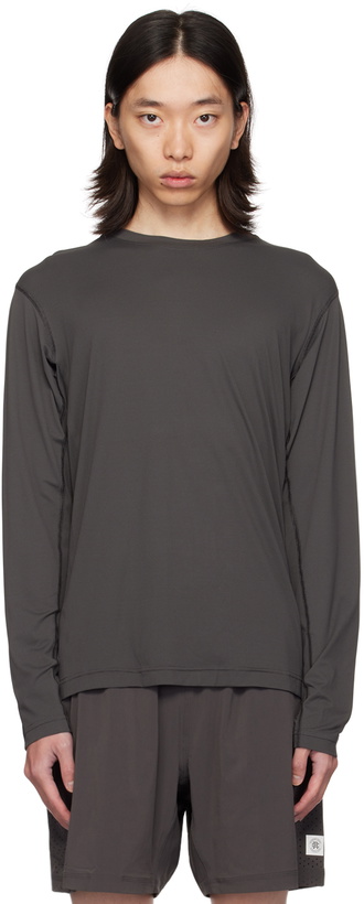 Photo: Reigning Champ Gray Lightweight Cordura Training Long Sleeve T-Shirt