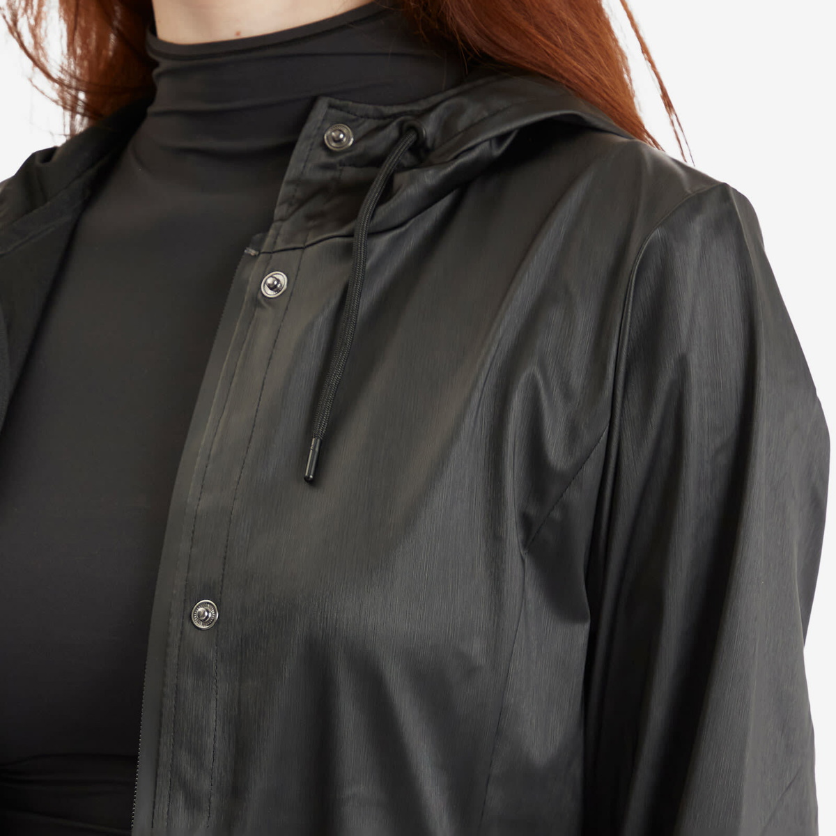 Rains Women's Curve Rain Jacket in Black Grain