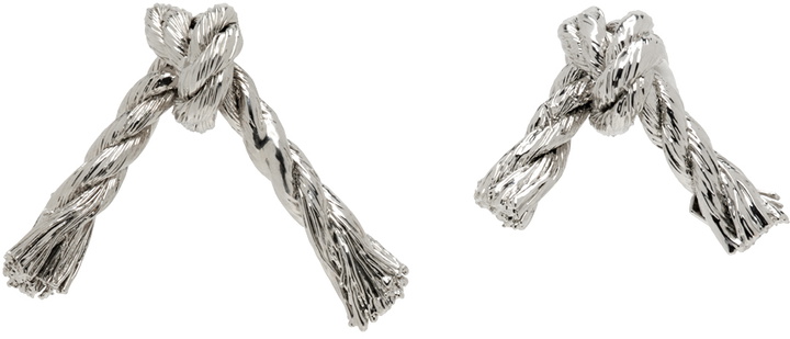 Photo: MM6 Maison Margiela Silver Knit Earrings