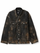 Balenciaga - Oversized Distressed Denim Jacket - Black