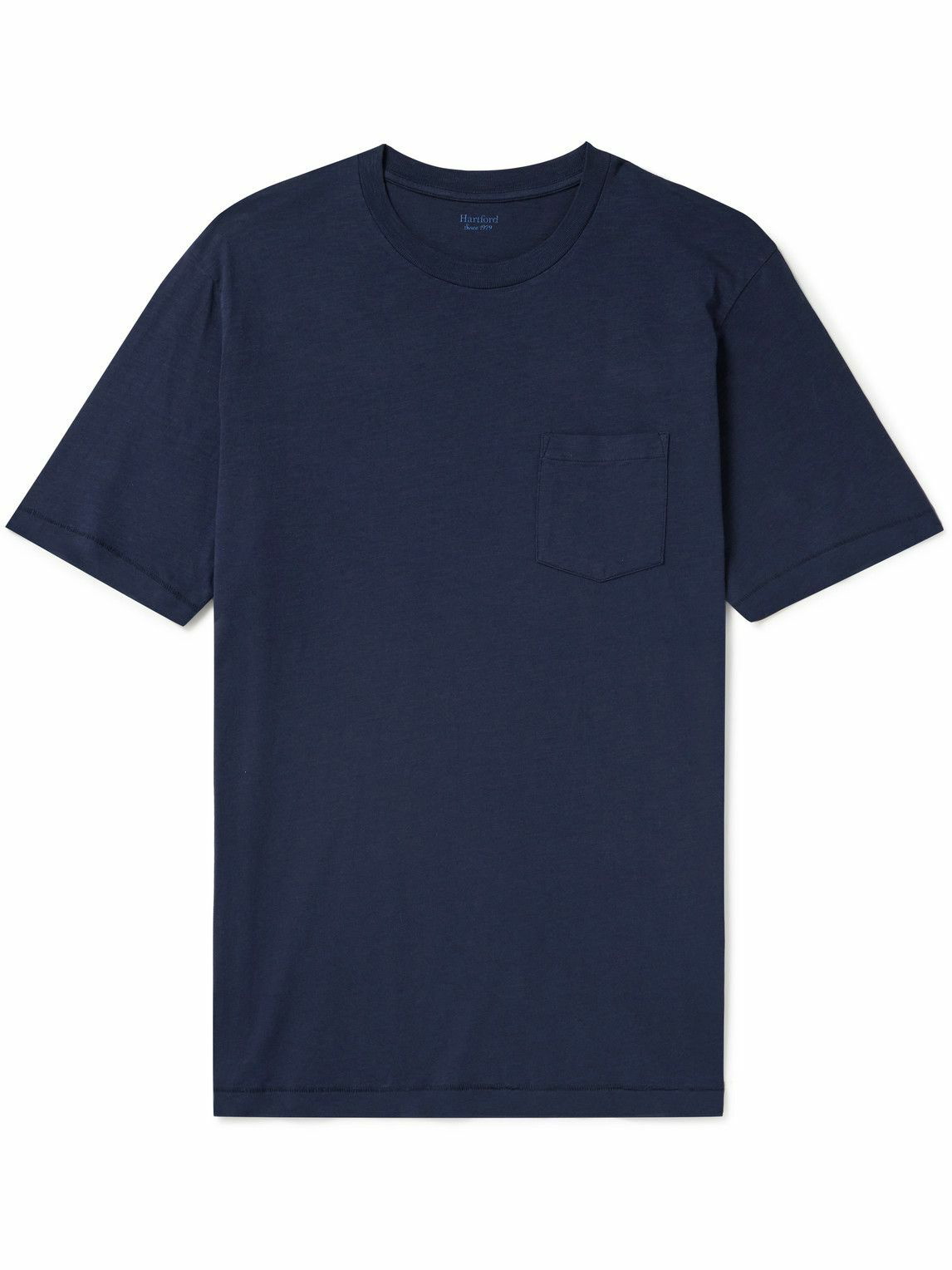 Hartford - Pocket Garment-Dyed Cotton-Jersey T-Shirt - Blue Hartford