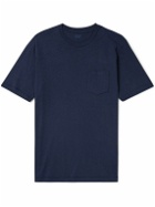 Hartford - Pocket Garment-Dyed Cotton-Jersey T-Shirt - Blue