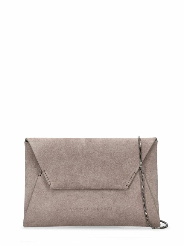 Photo: BRUNELLO CUCINELLI - Soft Velour Leather Clutch Bag