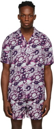 Ksubi Purple UV Flower Resort Shirt