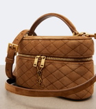 Saint Laurent Gaby Mini quilted suede vanity bag
