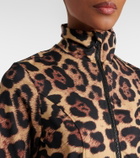 Goldbergh Leona leopard-print half-zip ski top