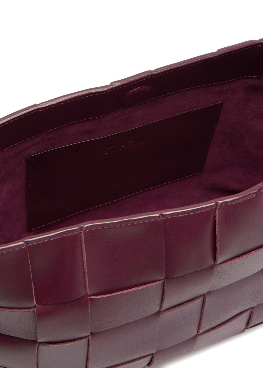 ST. Agni Woven Mini Leather Tote - Plum - One Size