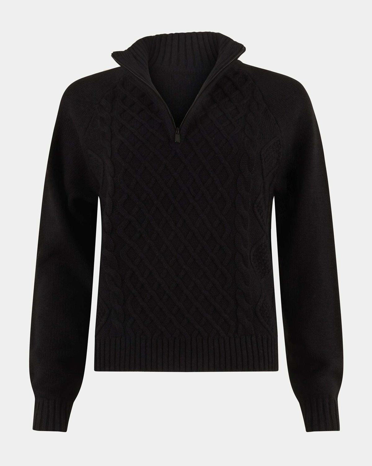 Steve Madden Ally Quarter Zip Sweater in Black