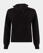 Steve Madden Ally Quarter Zip Sweater in Black