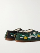 UGG Australia - Denim Tears Tasman Shearling-Lined Beaded Suede Slippers - Brown