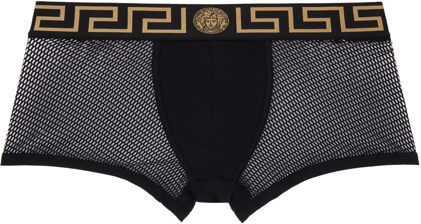 Versace Underwear Black Greca Border Boxers Versace Underwear