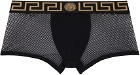 Versace Underwear Black Greca Border Boxers