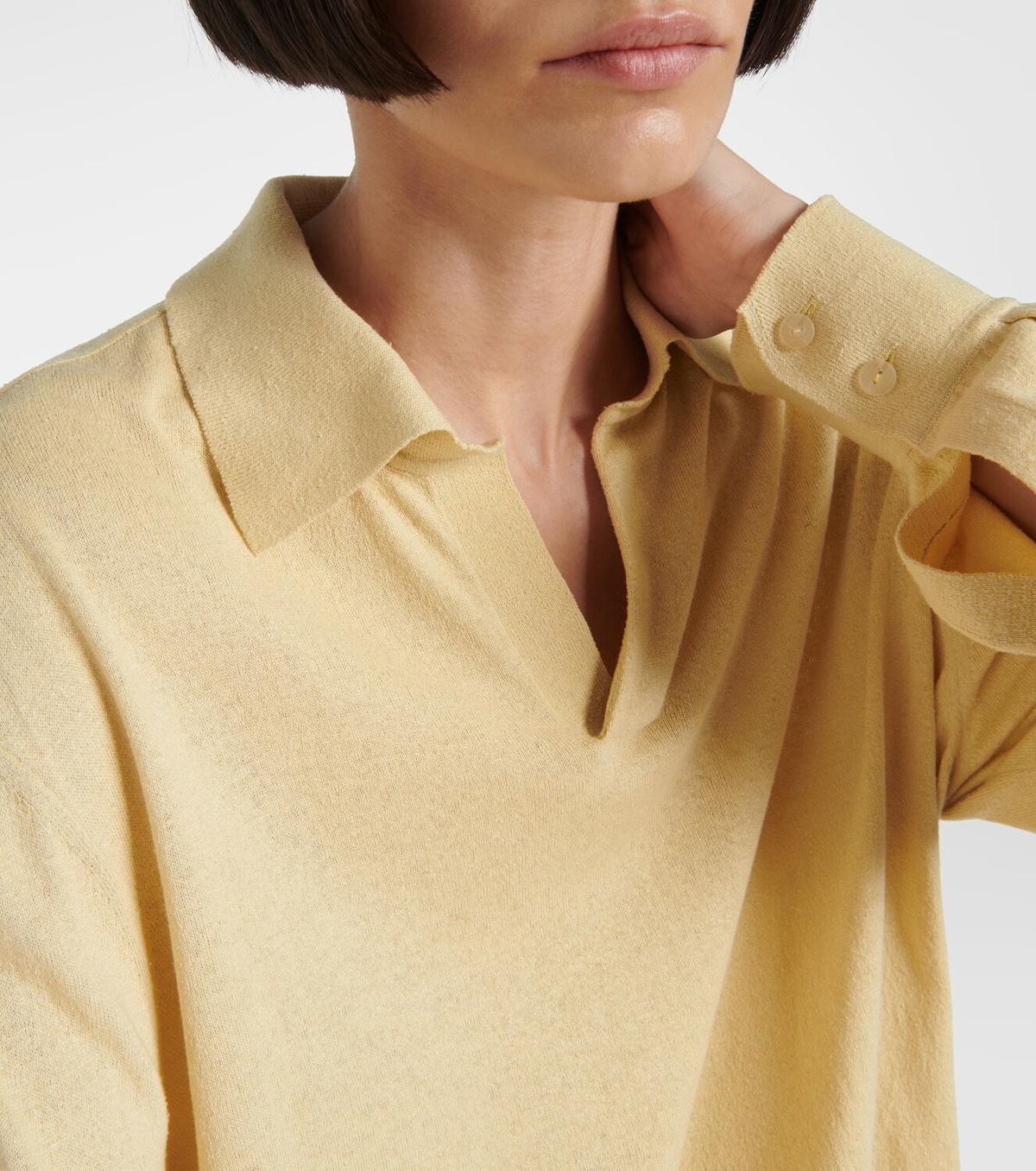 The Row Jovani silk polo sweater