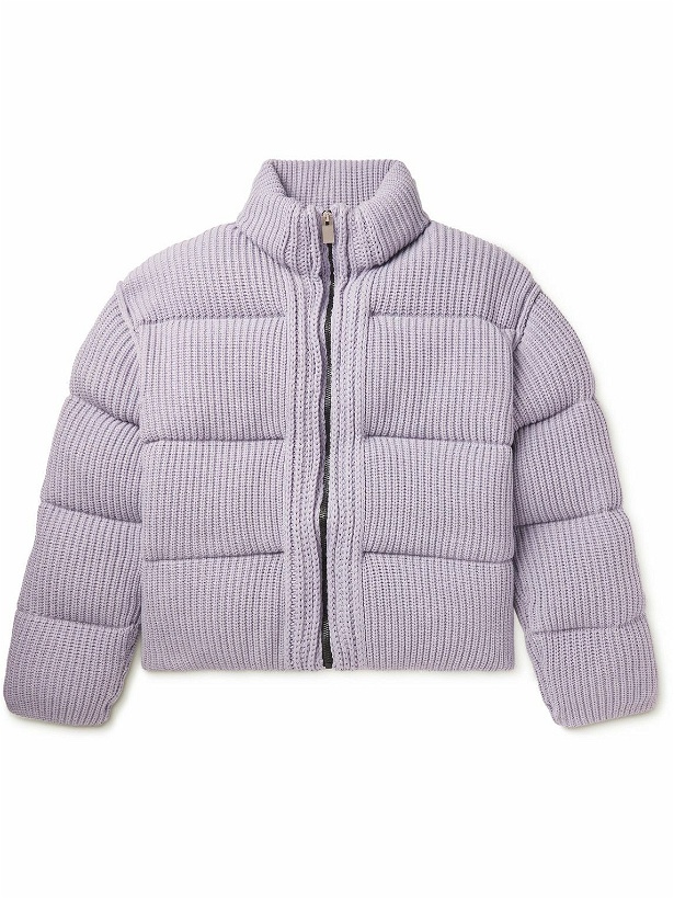 Photo: Moncler Genius - 6 Moncler 1017 ALYX 9SM Quilted Ribbed-Knit Down Jacket - Purple