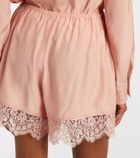 Stella McCartney Lace-trimmed silk shorts