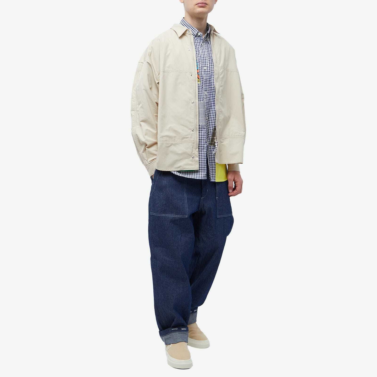 Junya Watanabe MAN x Keith Haring Mix Short Sleeve Shirt in Navy 
