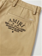 AMIRI - Wide-Leg Logo-Embroidered Cotton-Drill Chinos - Brown