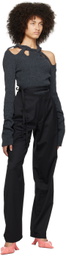Jade Cropper Gray Cutout Sweater