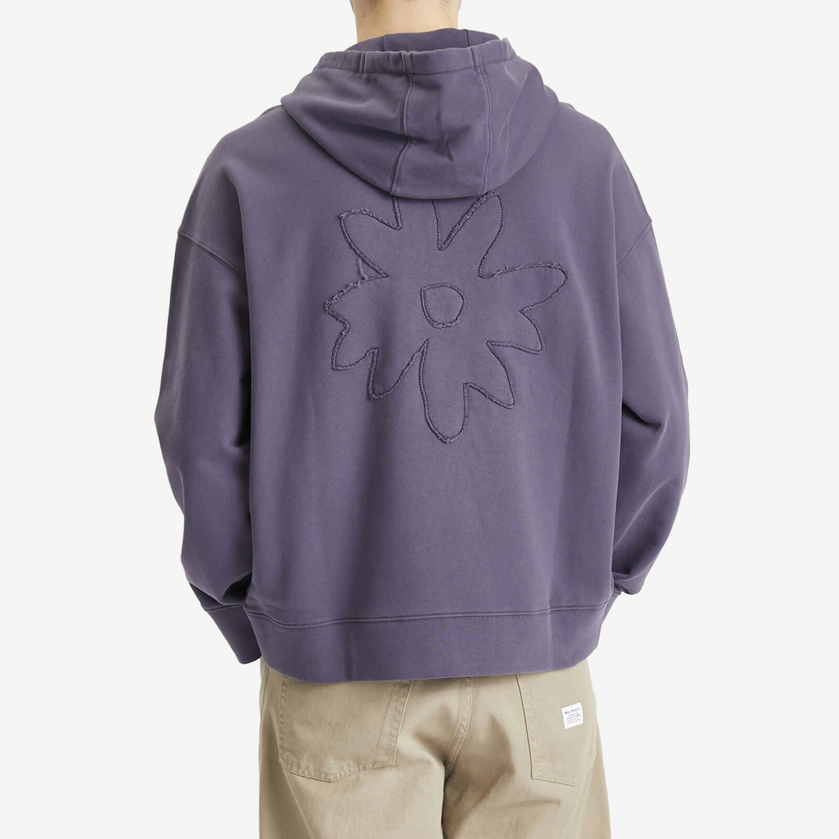 Maison Kitsuné Men's Crafted Daisy Oversize Hoodie in Fig Maison Kitsuné Men's Crafted Daisy Oversize Hoodie in Fig