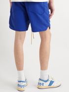 Rhude - Straight-Leg Logo-Print Shell Drawstring Shorts - Blue