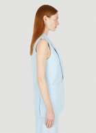 Sleeveless Single-Breasted Blazer in Light Blue