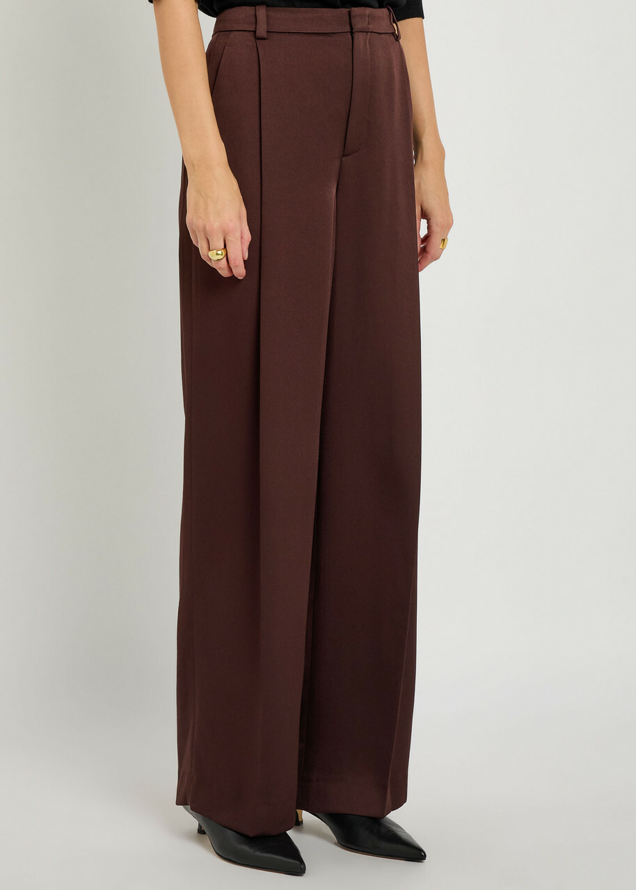 Vince Wide-leg Trousers Burgundy