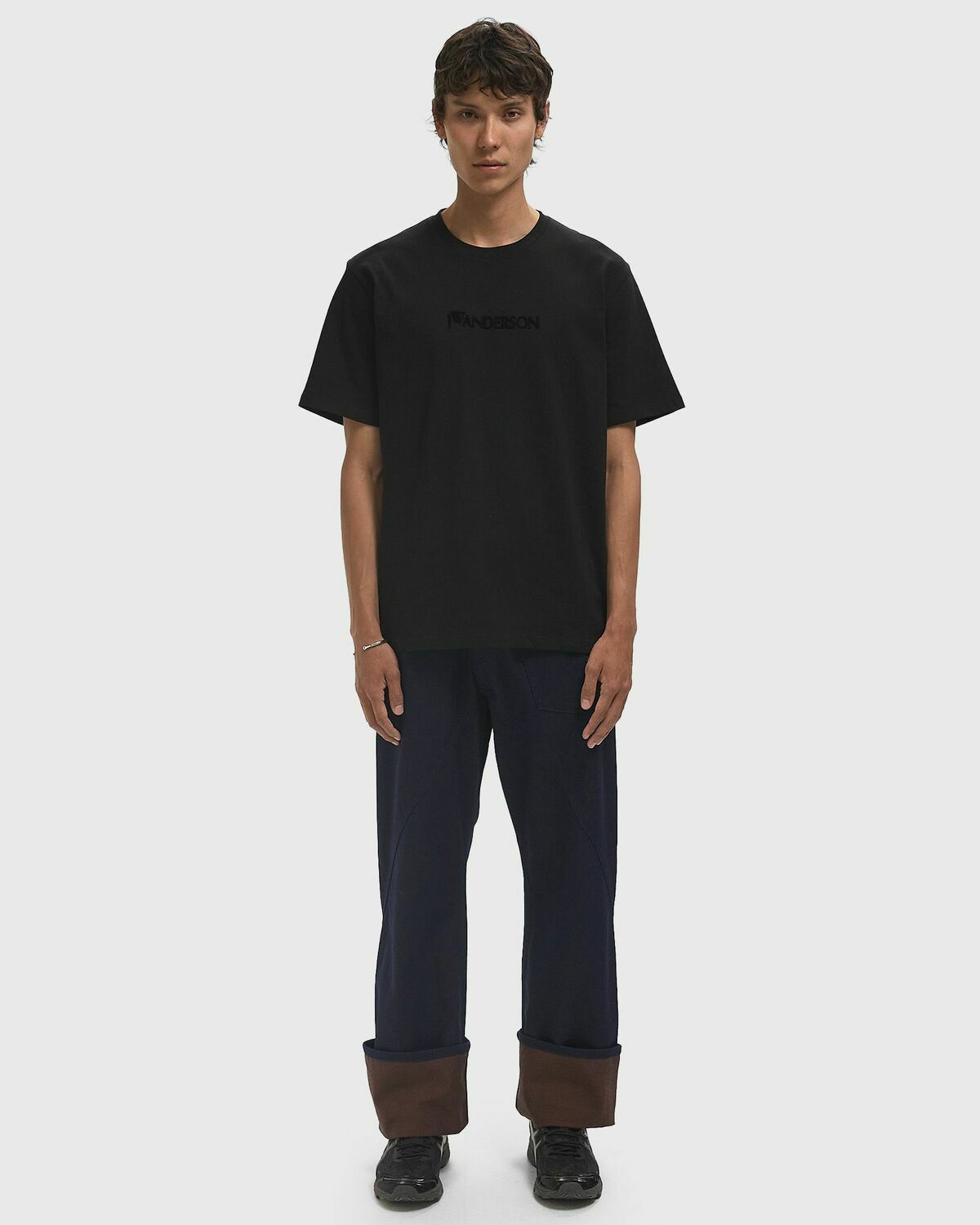 JW Anderson LOGO EMBROIDERY TEE Black Mens Shortsleefe