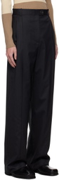 Peter Do Black Front Slit Trousers