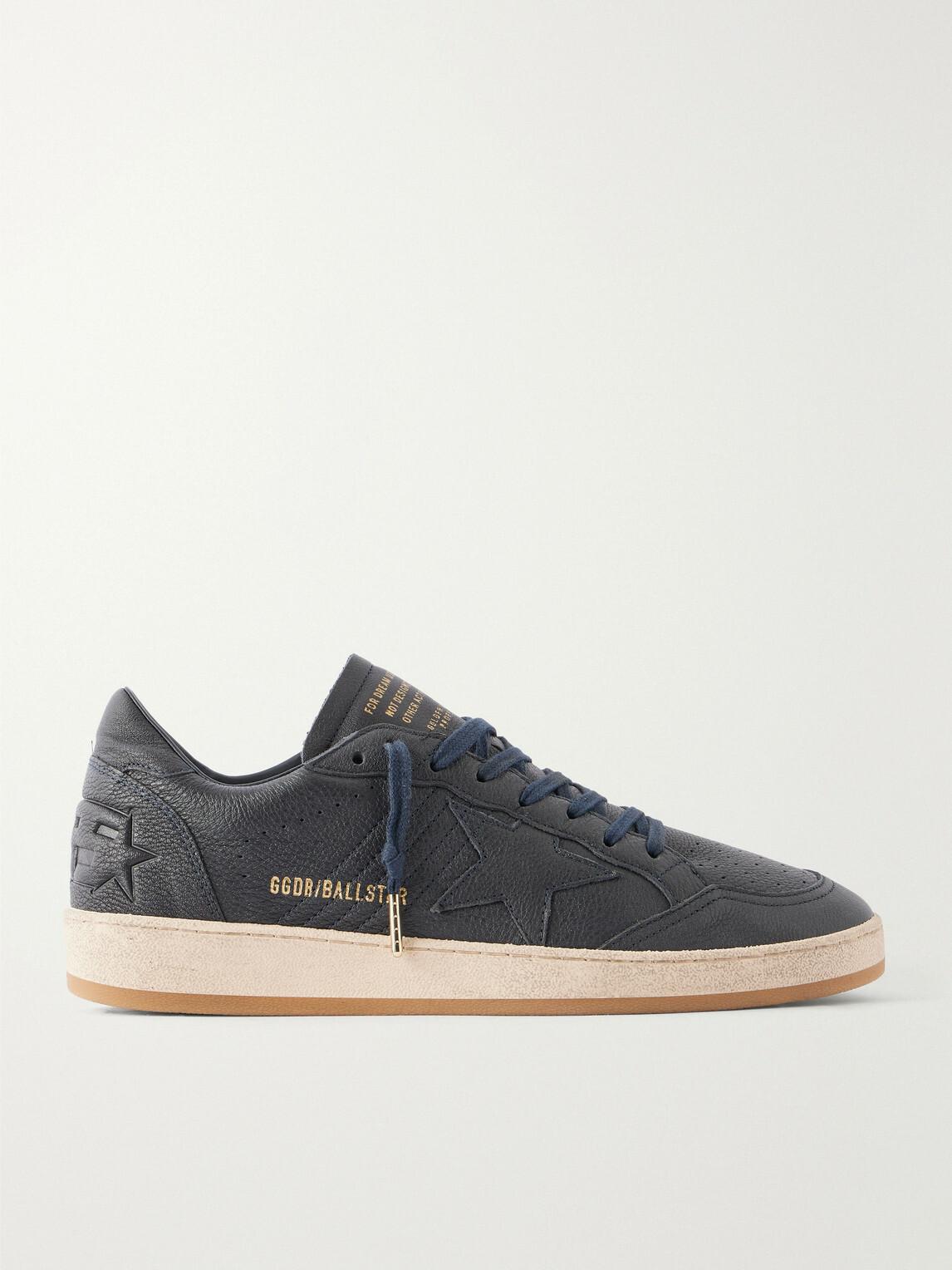 Golden Goose - Ball Star Distressed Leather Sneakers - Blue