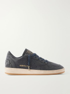 Golden Goose - Ball Star Distressed Leather Sneakers - Blue