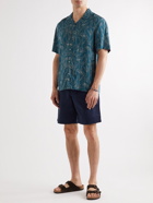 Club Monaco - Camp-Collar Floral-Print Woven Shirt - Blue