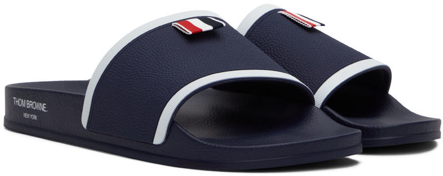 Thom Browne Navy Pool Slides