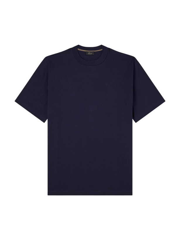 Photo: Brioni - Cotton-Jersey T-Shirt - Blue