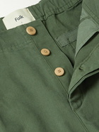 Folk - Assembly Brushed Cotton-Twill Trousers - Green