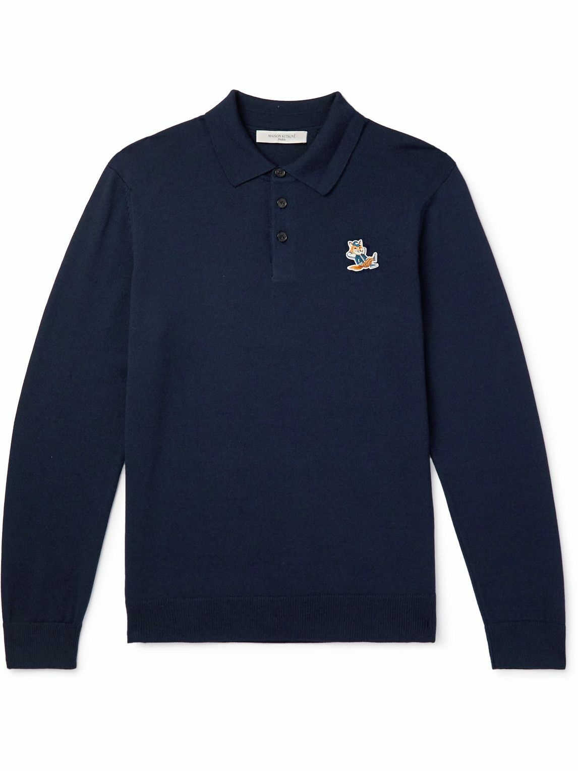 Maison Kitsuné Blue Cotton Polo Shirt main image 0